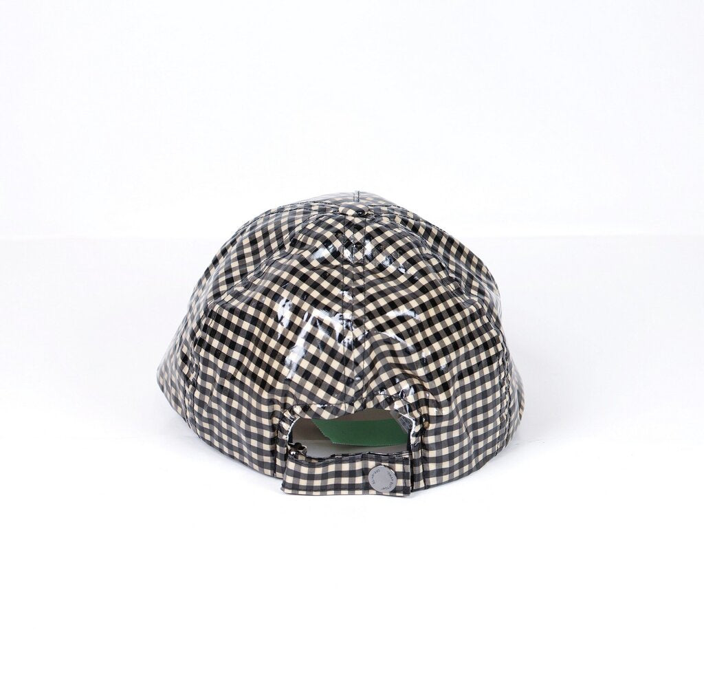 Tan and Black Checkered Rain Cap