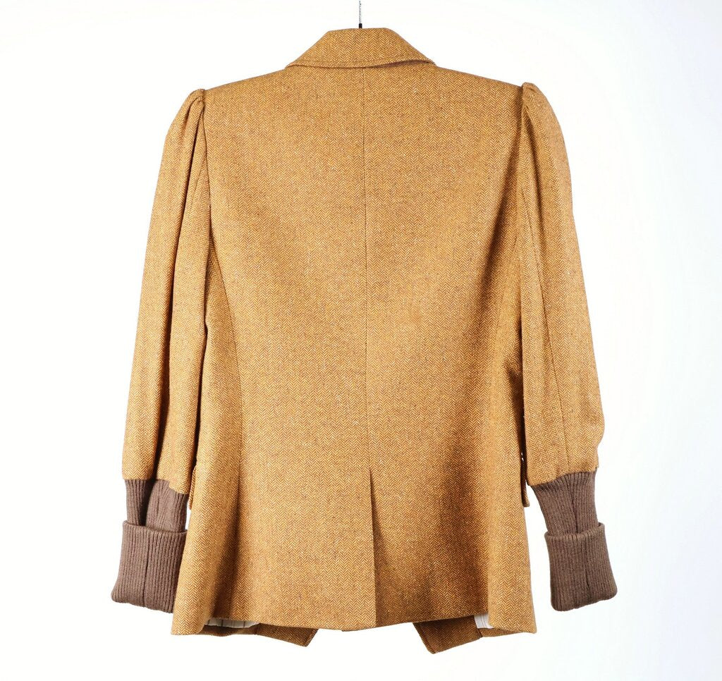 Brown Tweed Double Breasted Asymmetrical blazer (XS/2)