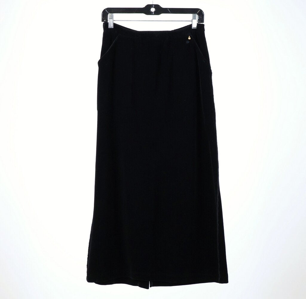 Black Velvet Maxi Skirt (M)