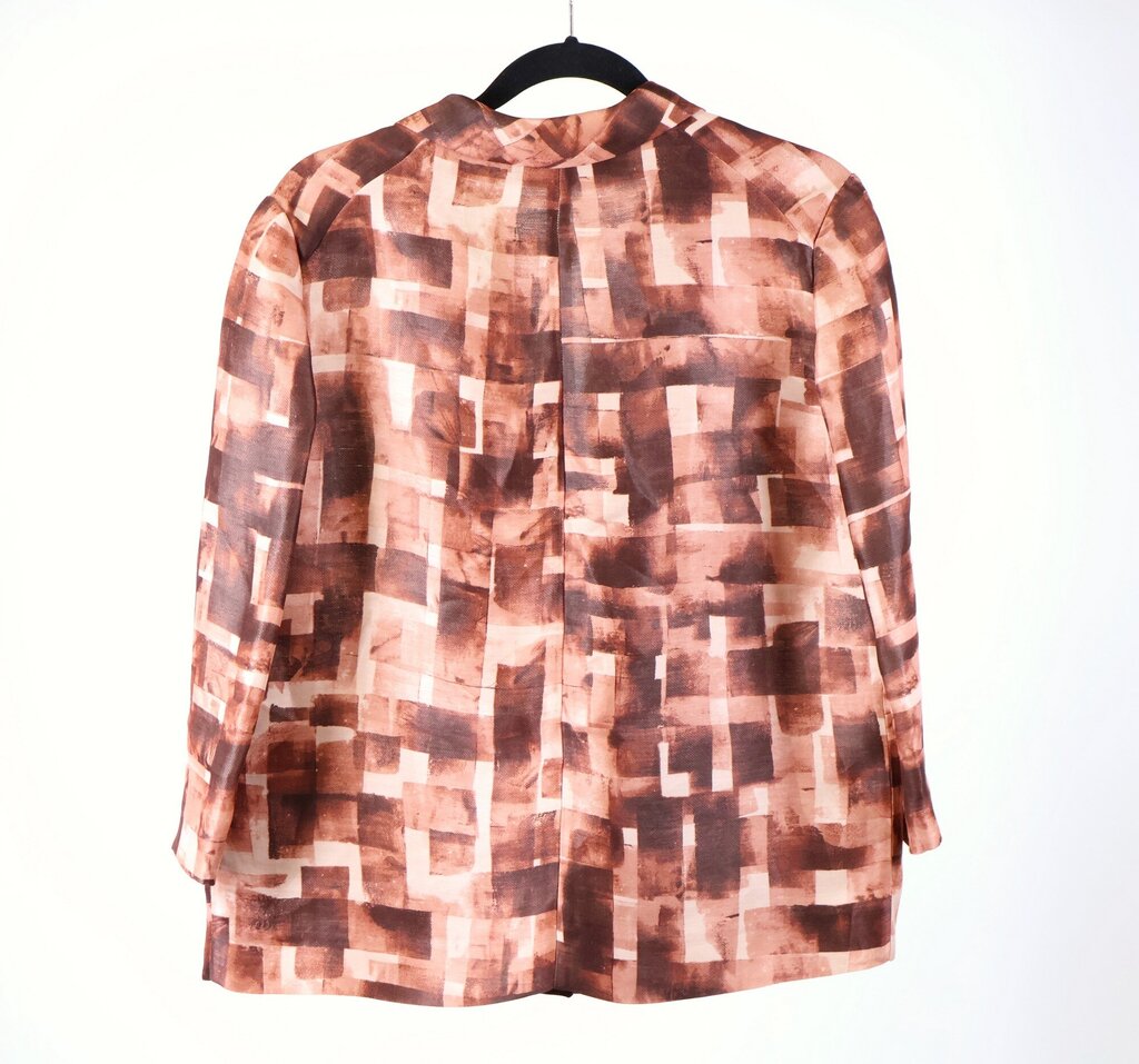 Brown/Tan Print Silk Linen Jacket