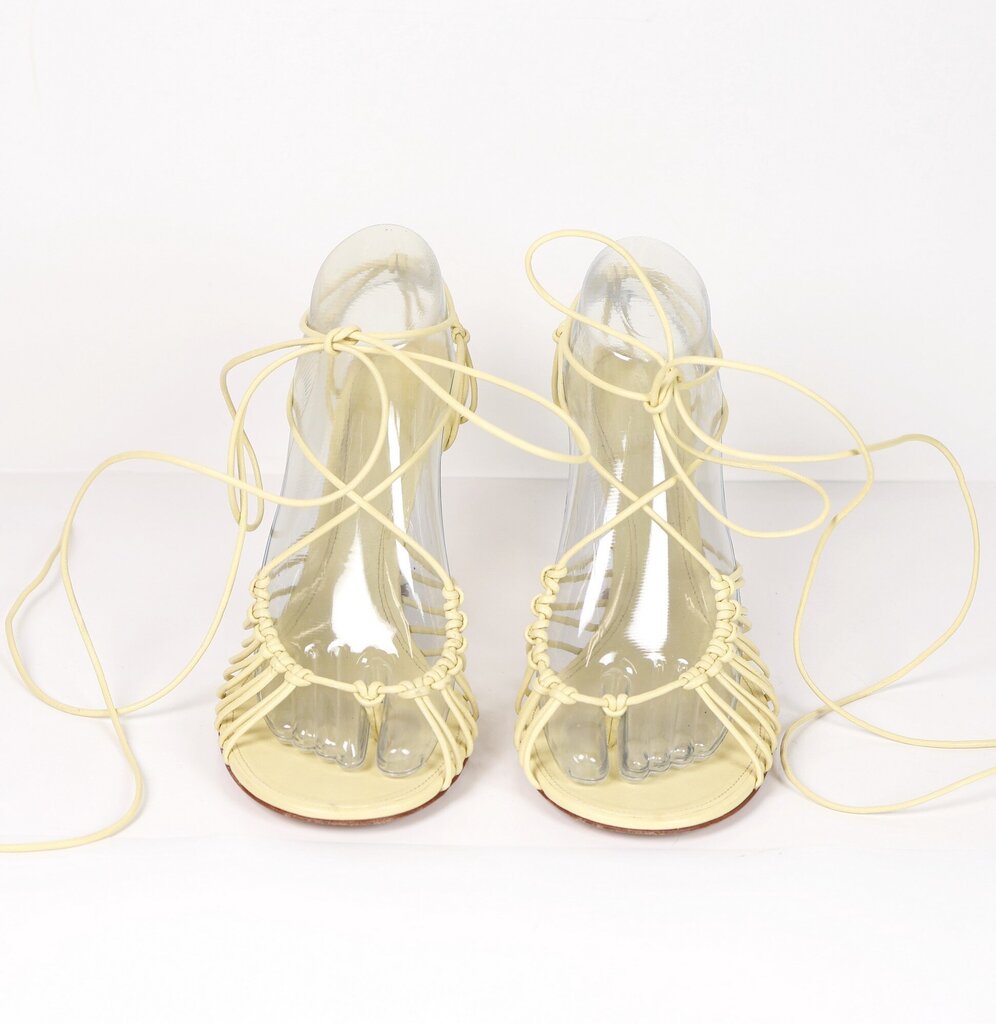 Yellow Leather Gladiator Heels (38/8)