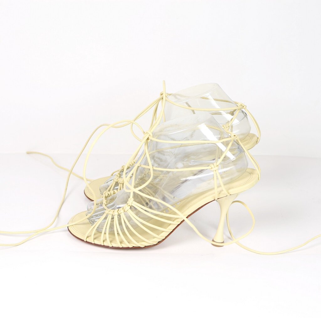 Yellow Leather Gladiator Heels (38/8)