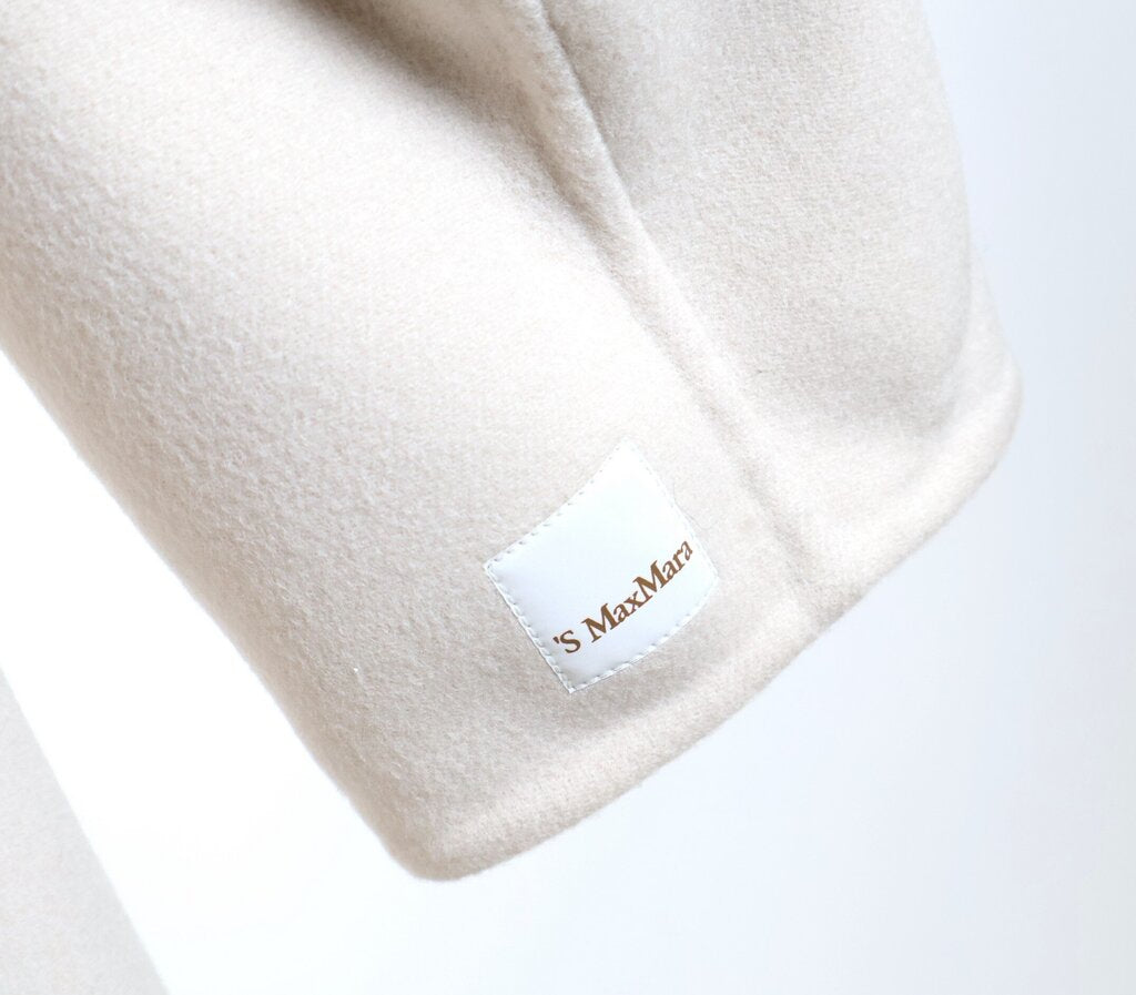 Cream Cashmere Coat with Hoodie (L/14)