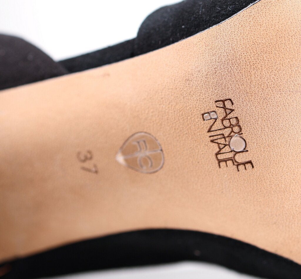 Black Suede with Tassel Ties Sandals (7.5)