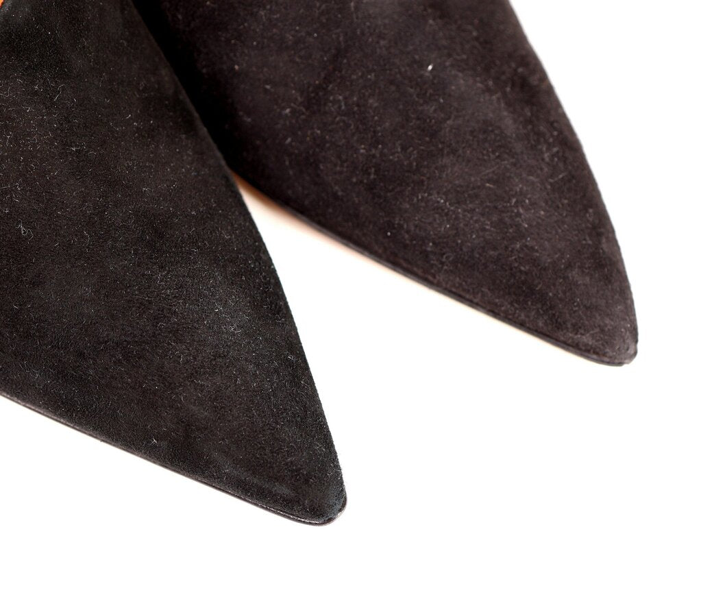 Black Suede with Tassel Ties Sandals (7.5)