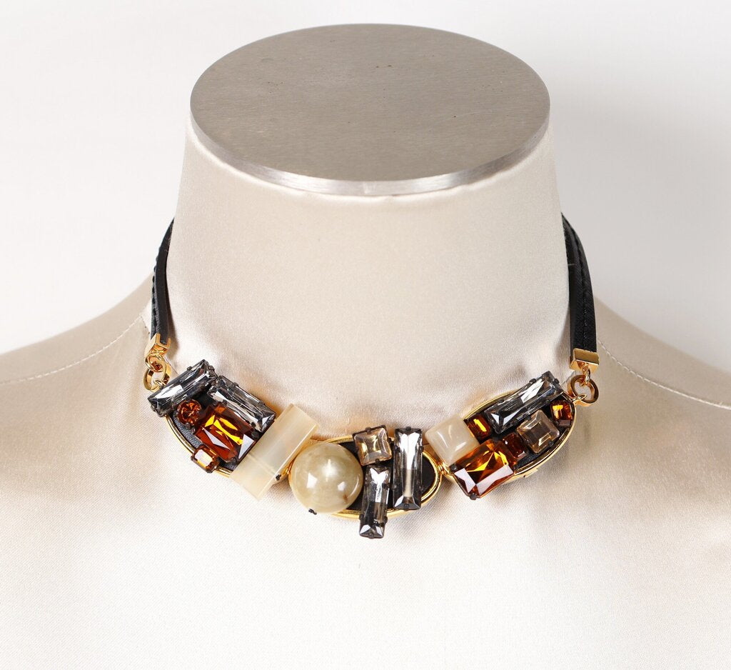 Crystal and Resin Collar Necklace