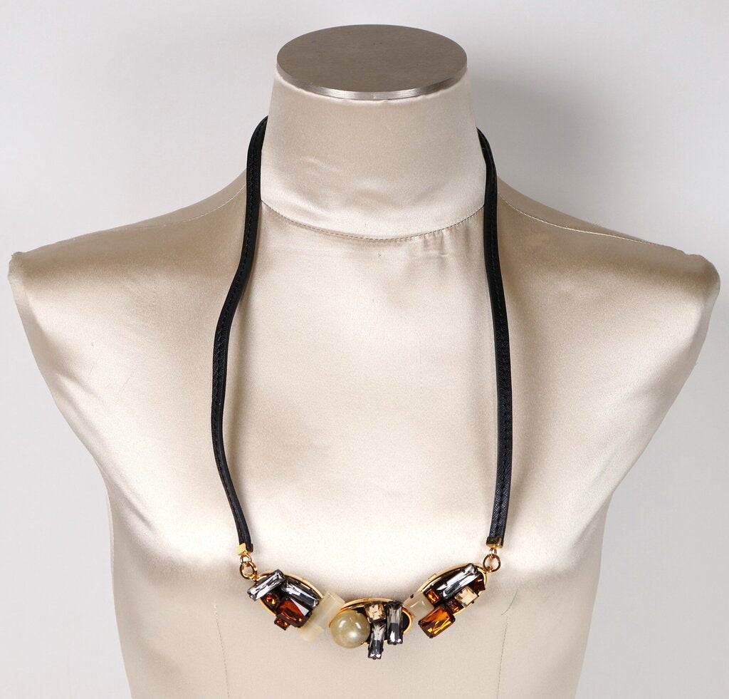 Crystal and Resin Collar Necklace