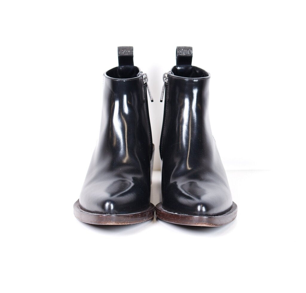 Black Leather Monili Detail Boot (5.5)