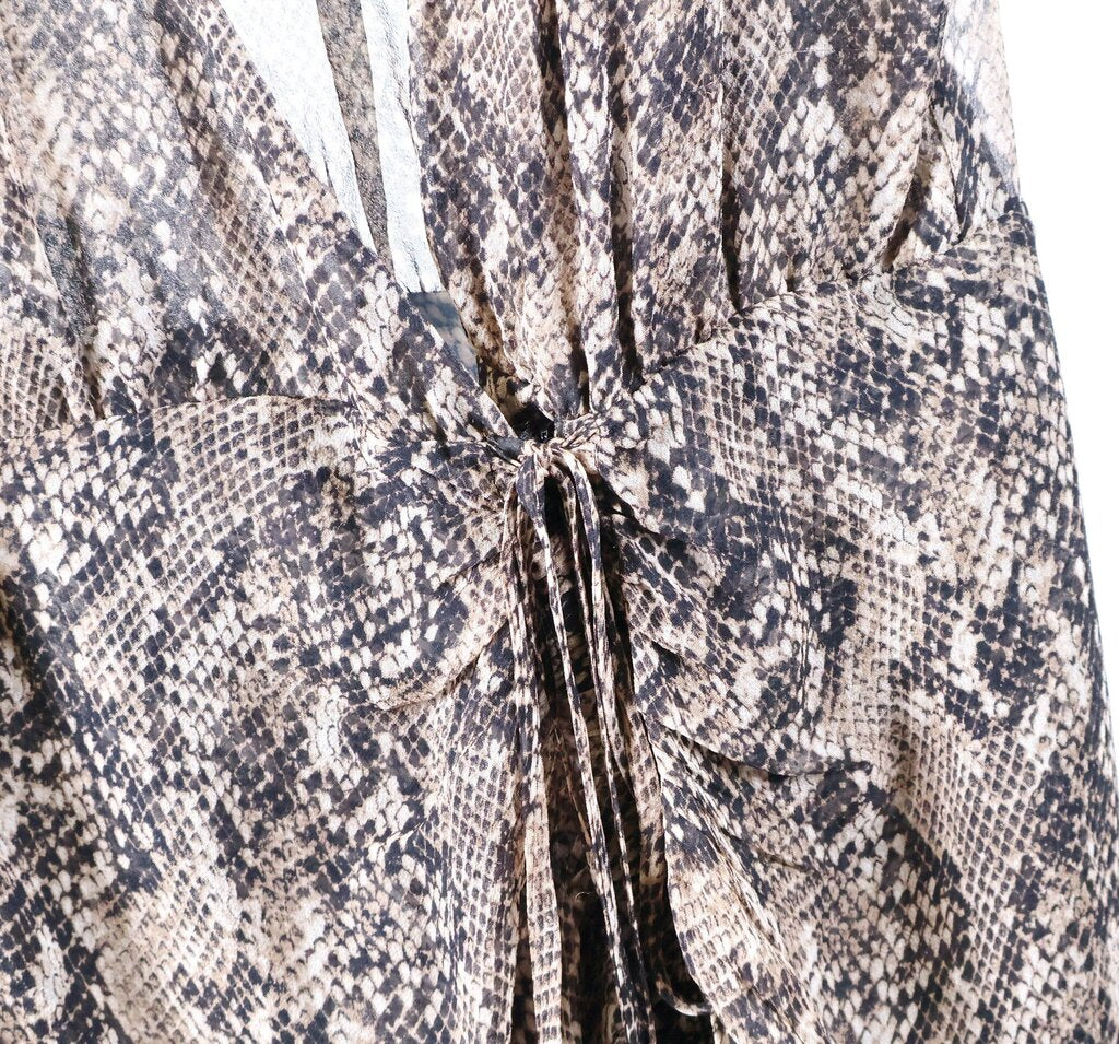 Sheer Snakeskin Sleeveless Draped Dress (M/10)