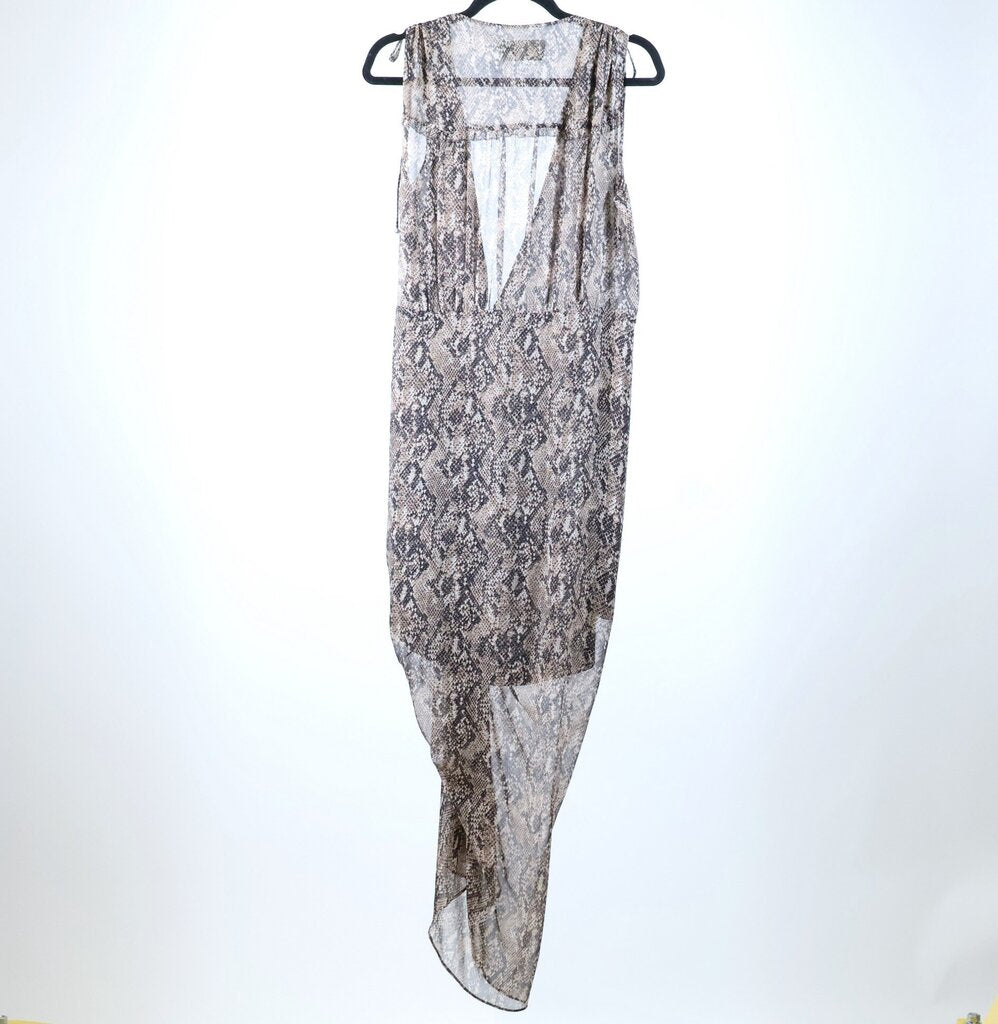 Sheer Snakeskin Sleeveless Draped Dress (M/10)