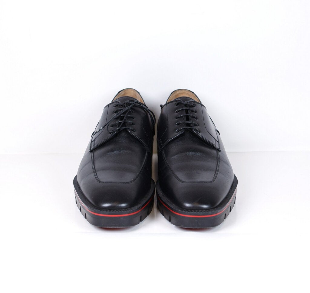 Black Leather "Davisol Lion Derby" Shoes (M 41.5)