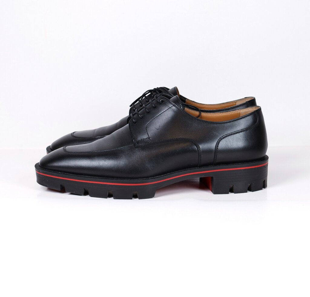 Black Leather "Davisol Lion Derby" Shoes (M 41.5)