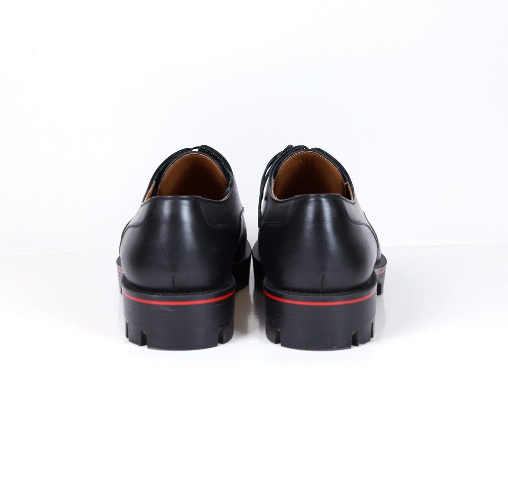 Black Leather "Davisol Lion Derby" Shoes (M 41.5)