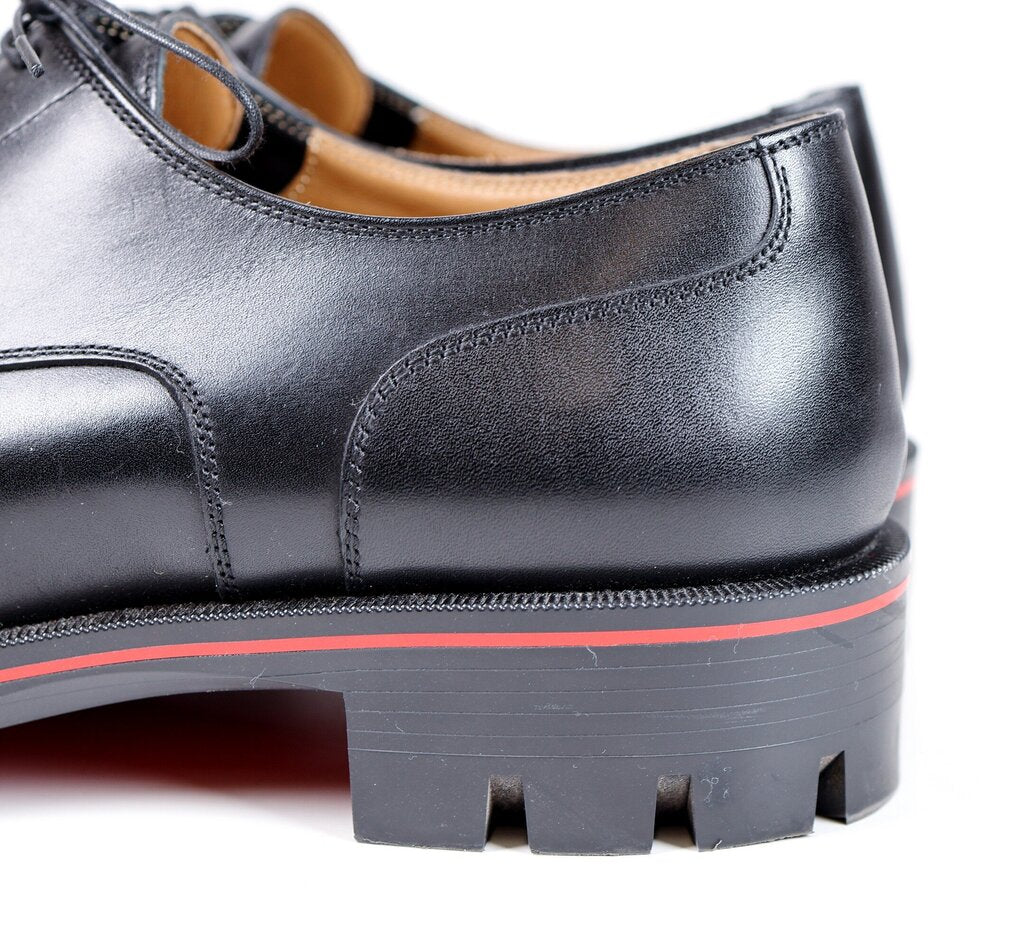 Black Leather "Davisol Lion Derby" Shoes (M 41.5)