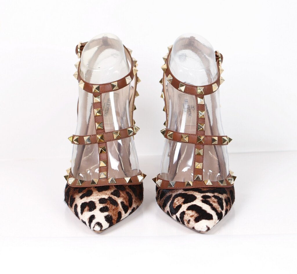 Animal Print Rock Stud Pumps (39.5/9.5)