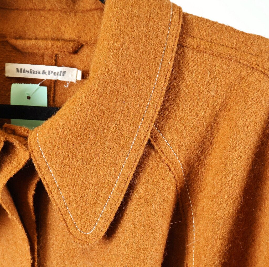 Caramel Wool Trench Coat (M/L)