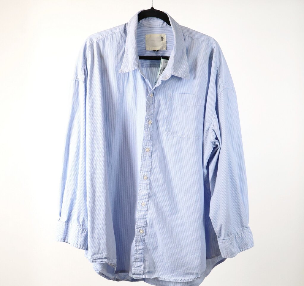 (size L) white and blue stripe button down shirt