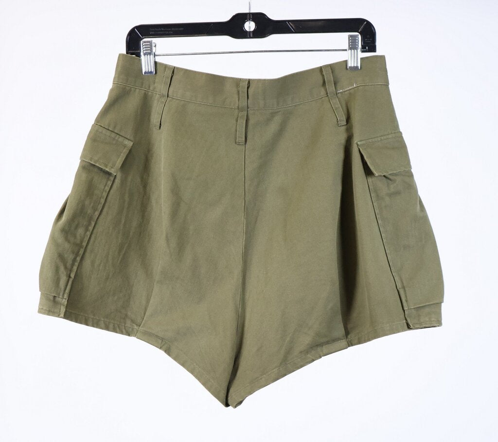 (size 27) Olive Green Pleated Micro Shorts