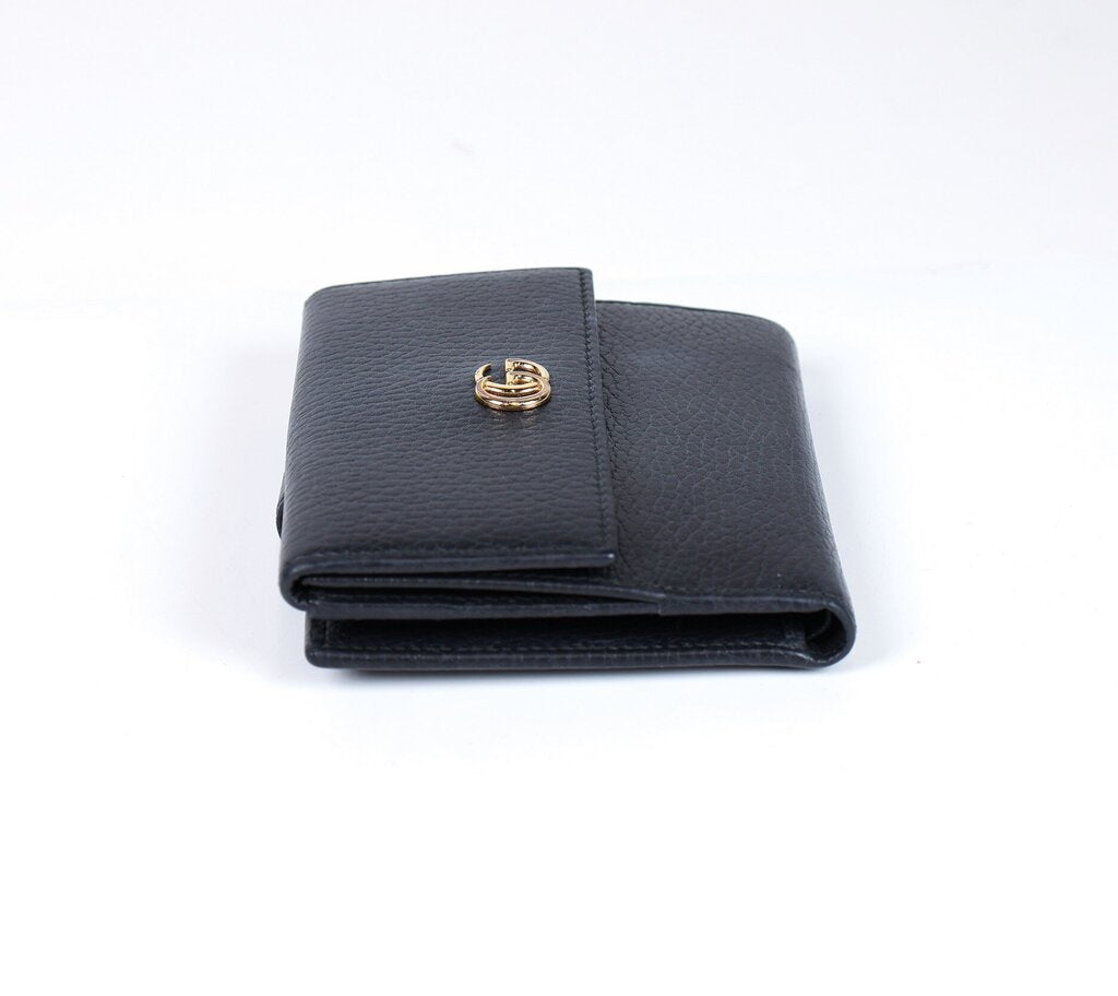 Black "Double G French Flap Wallet"