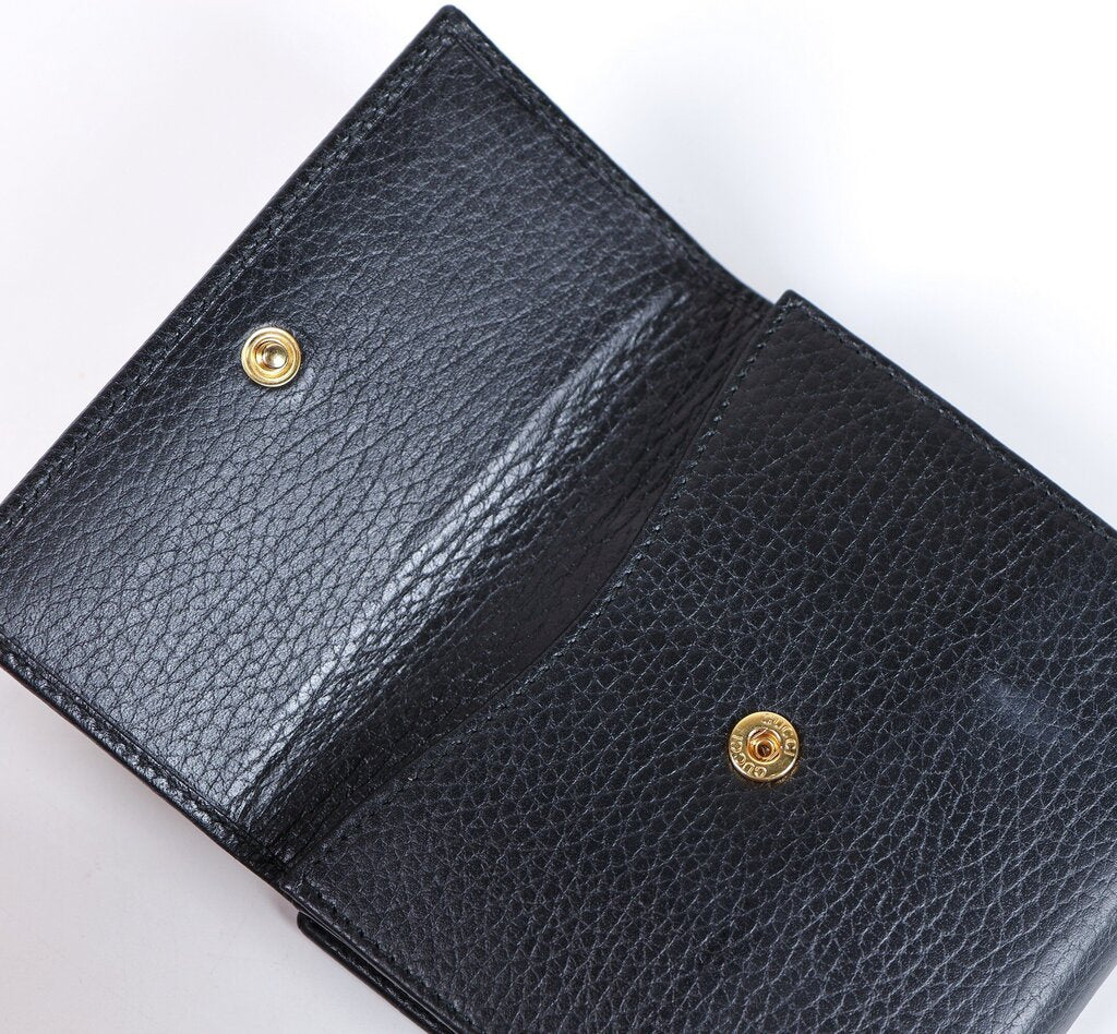 Black "Double G French Flap Wallet"