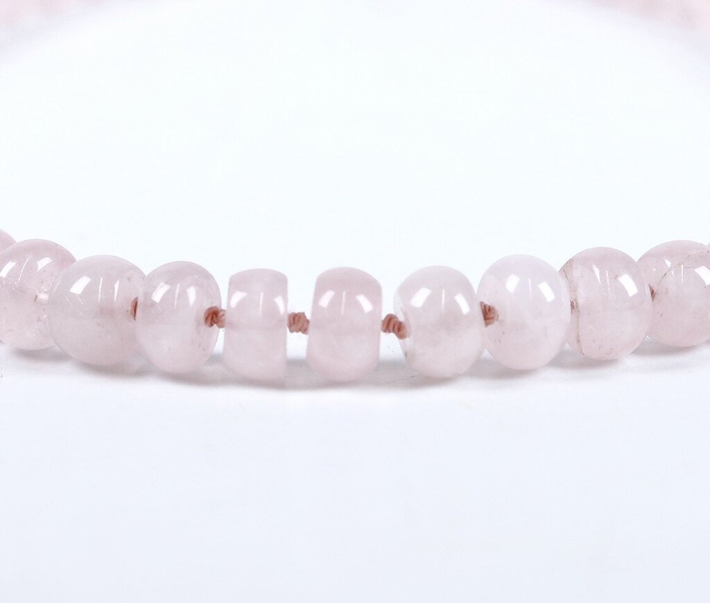 9K Gold and Rose Quartz Bead Necklace