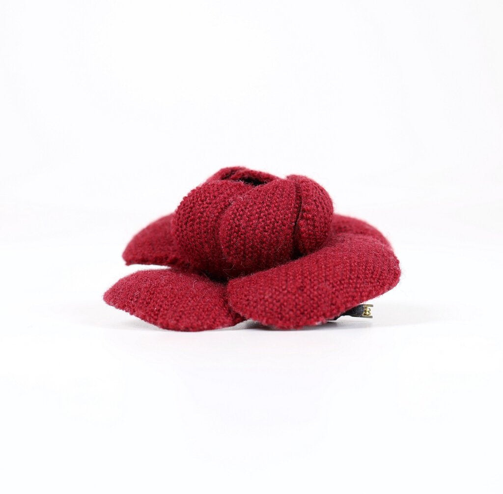 Vintage Bordeaux Camillia Flower Brooch