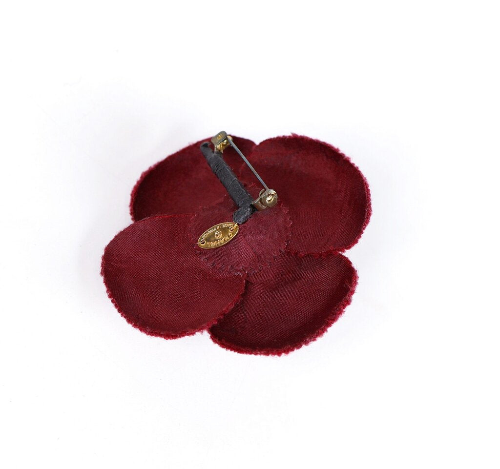 Vintage Bordeaux Camillia Flower Brooch