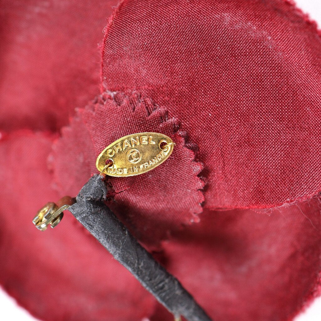 Vintage Bordeaux Camillia Flower Brooch
