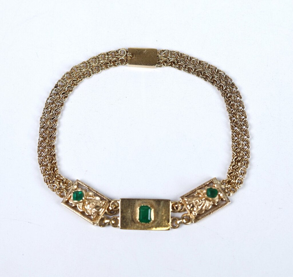 18K Gold and Emerald "Viracocha' Bracelet