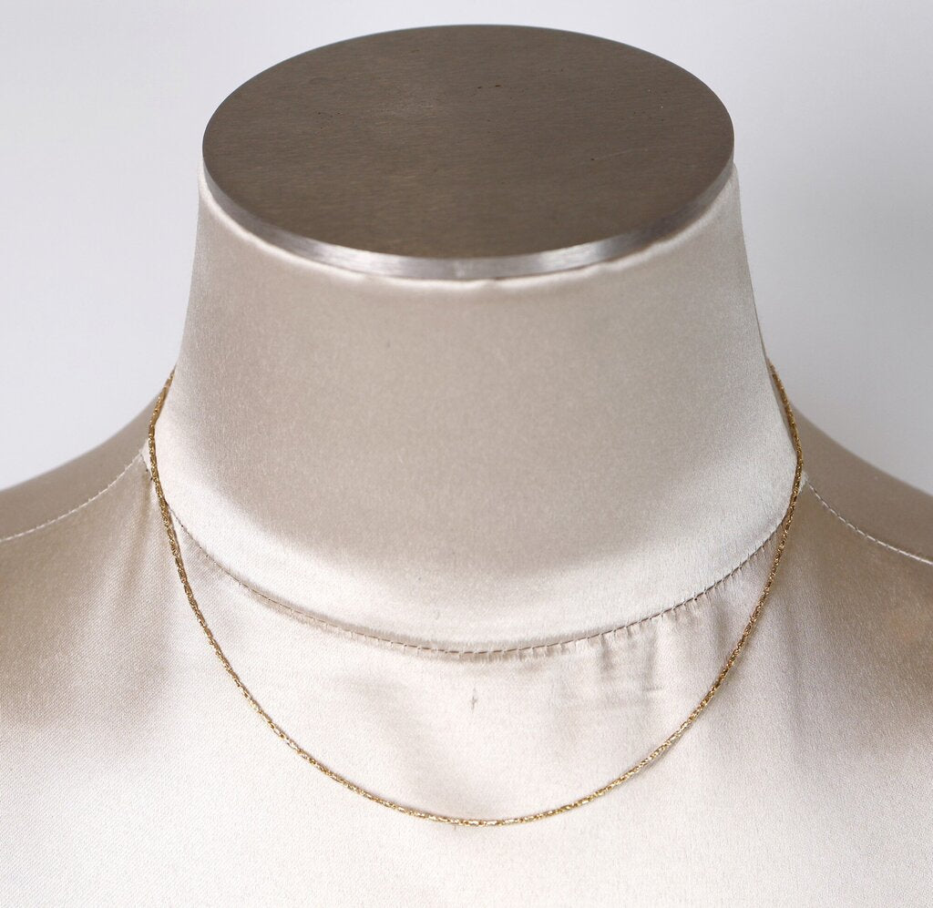 14K Gold Textured Link Chain (18)