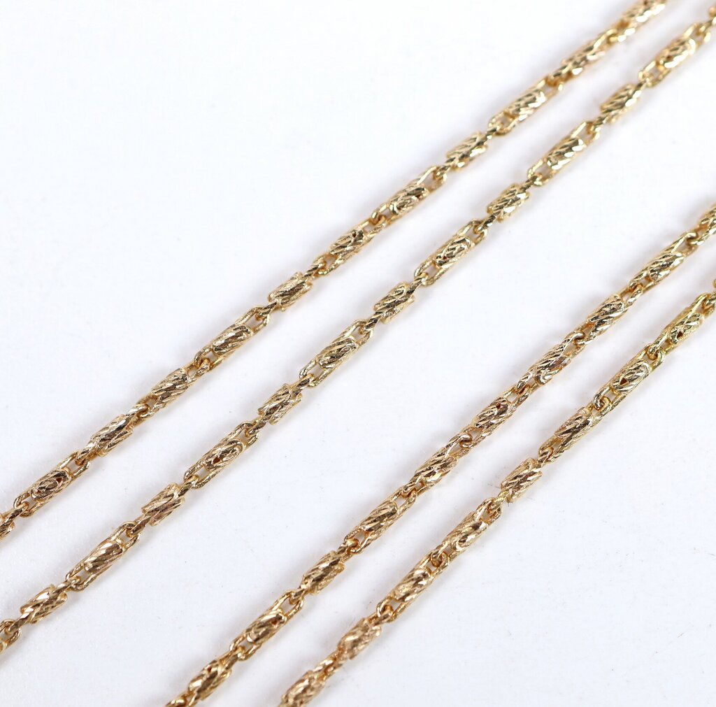 14K Gold Textured Link Chain (18)