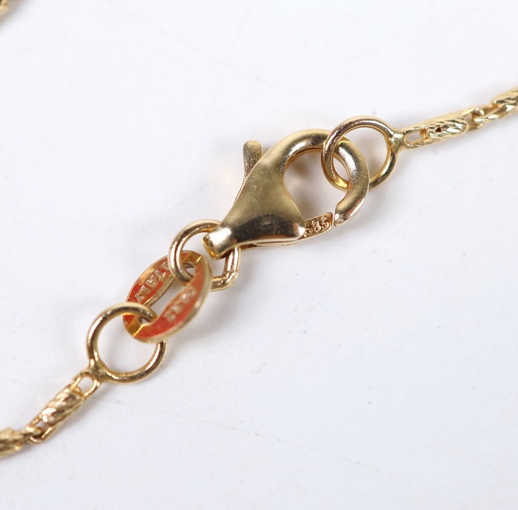 14K Gold Textured Link Chain (18)