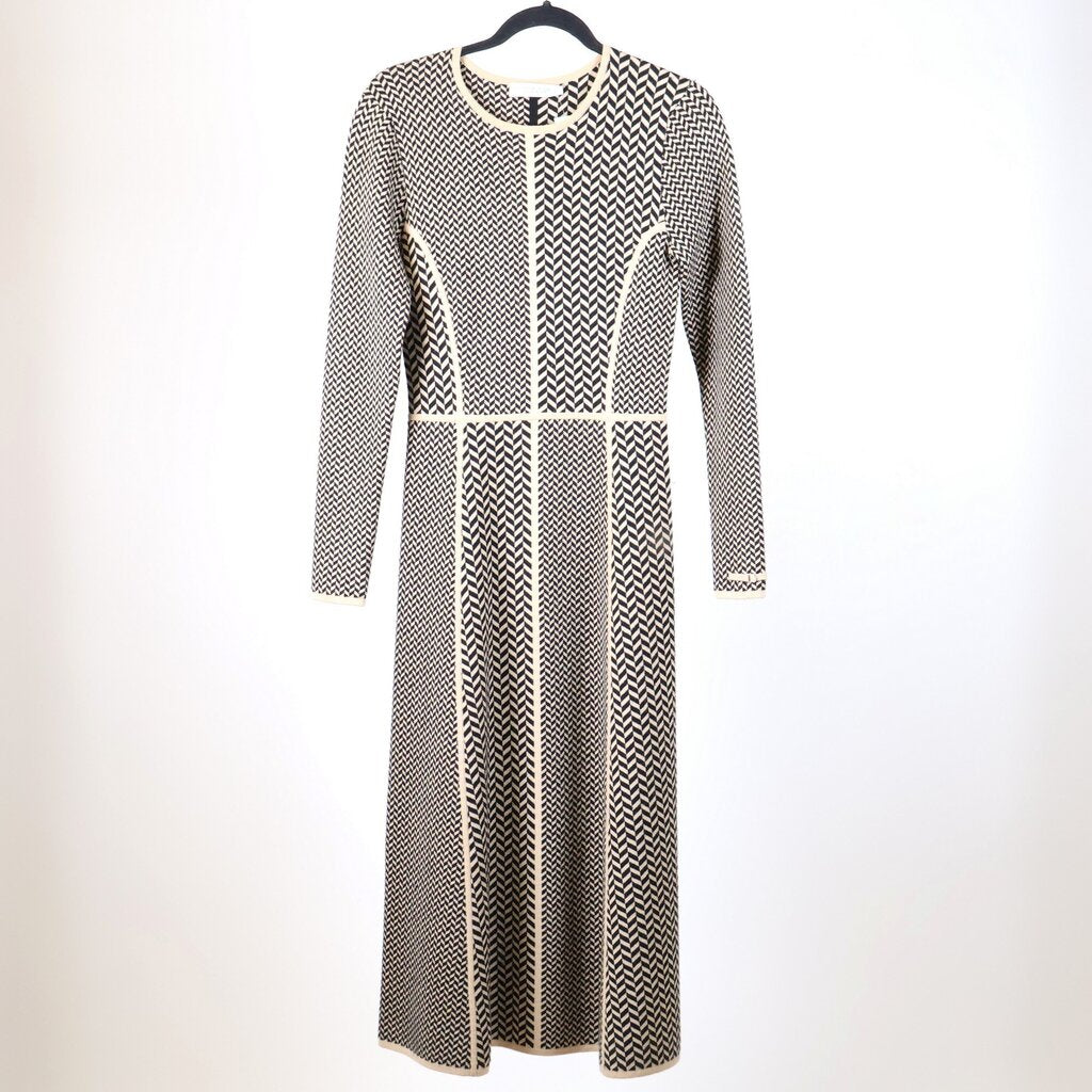 Wool/Cashmere Blend Geometric Pattern Sweater Dress (S)