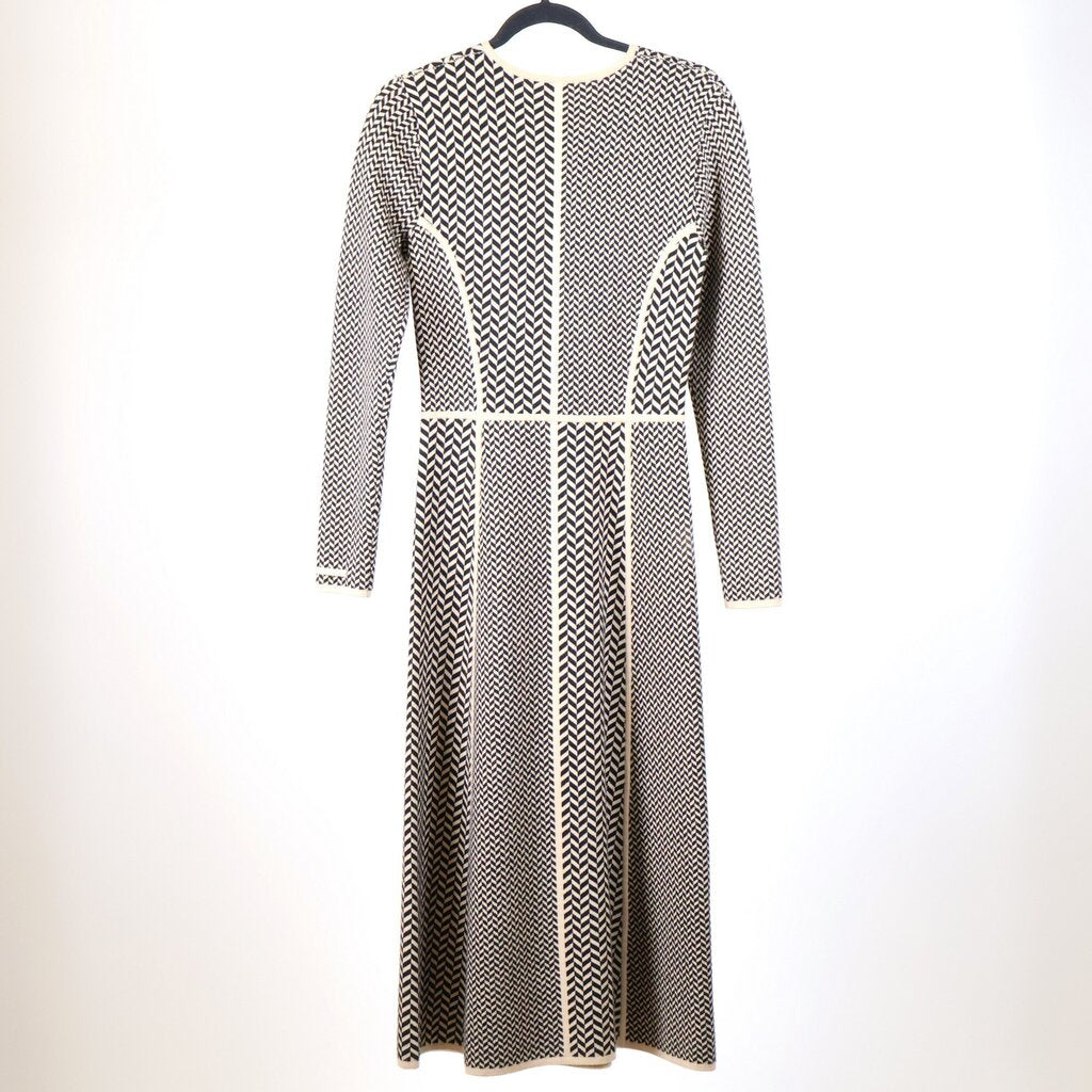 Wool/Cashmere Blend Geometric Pattern Sweater Dress (S)