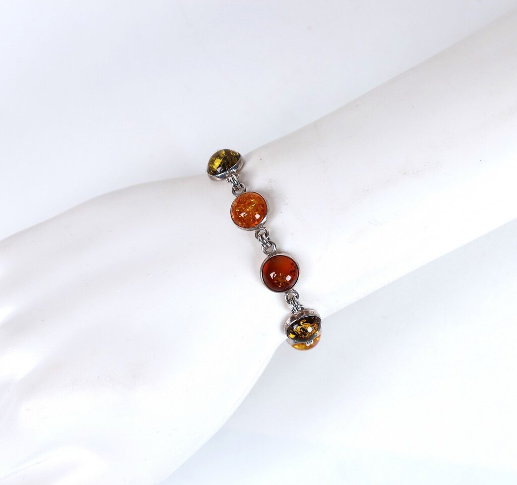 Sterling Amber and Resin Bracelet