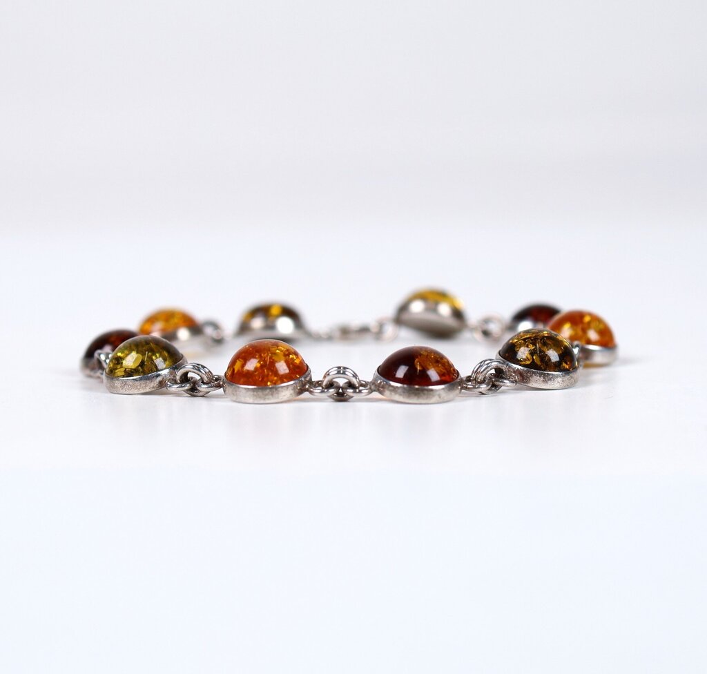 Sterling Amber and Resin Bracelet
