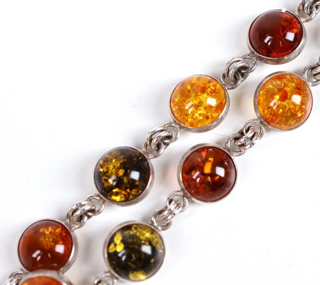 Sterling Amber and Resin Bracelet