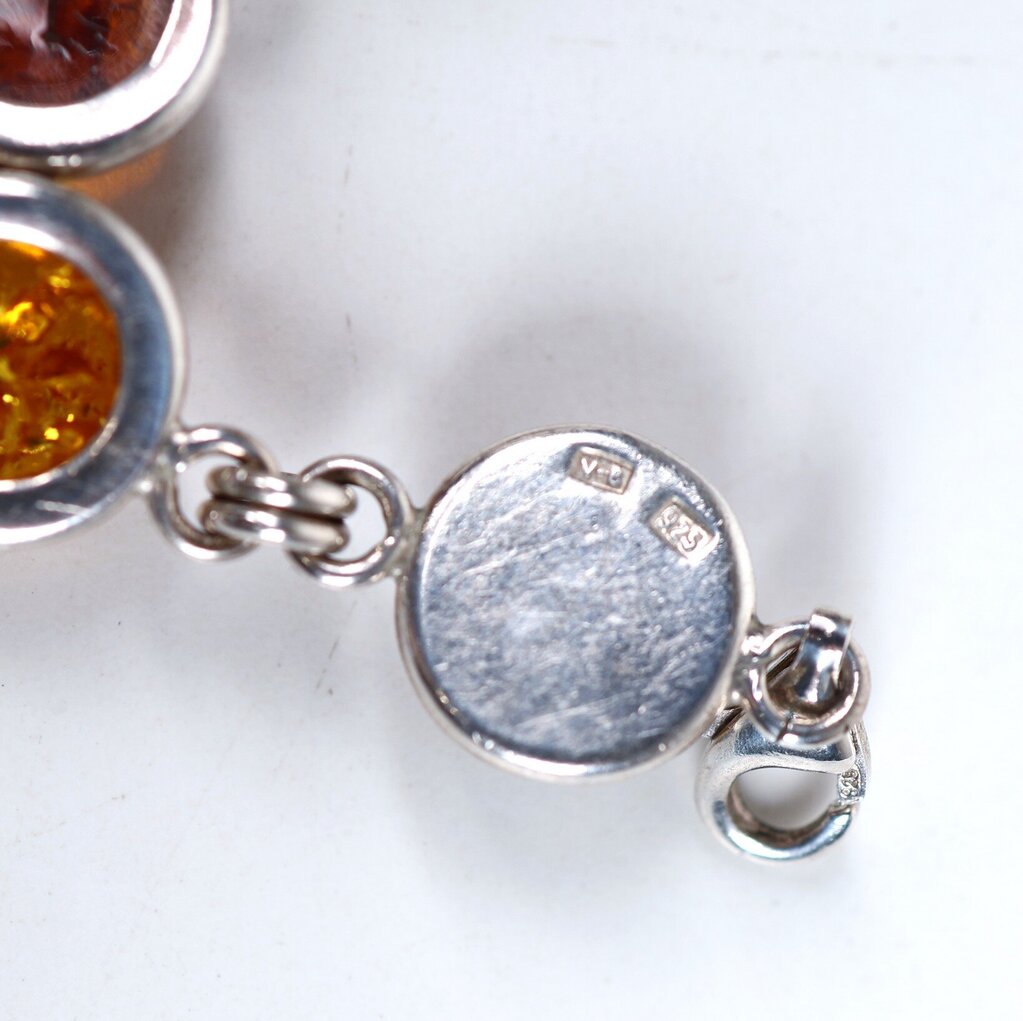 Sterling Amber and Resin Bracelet