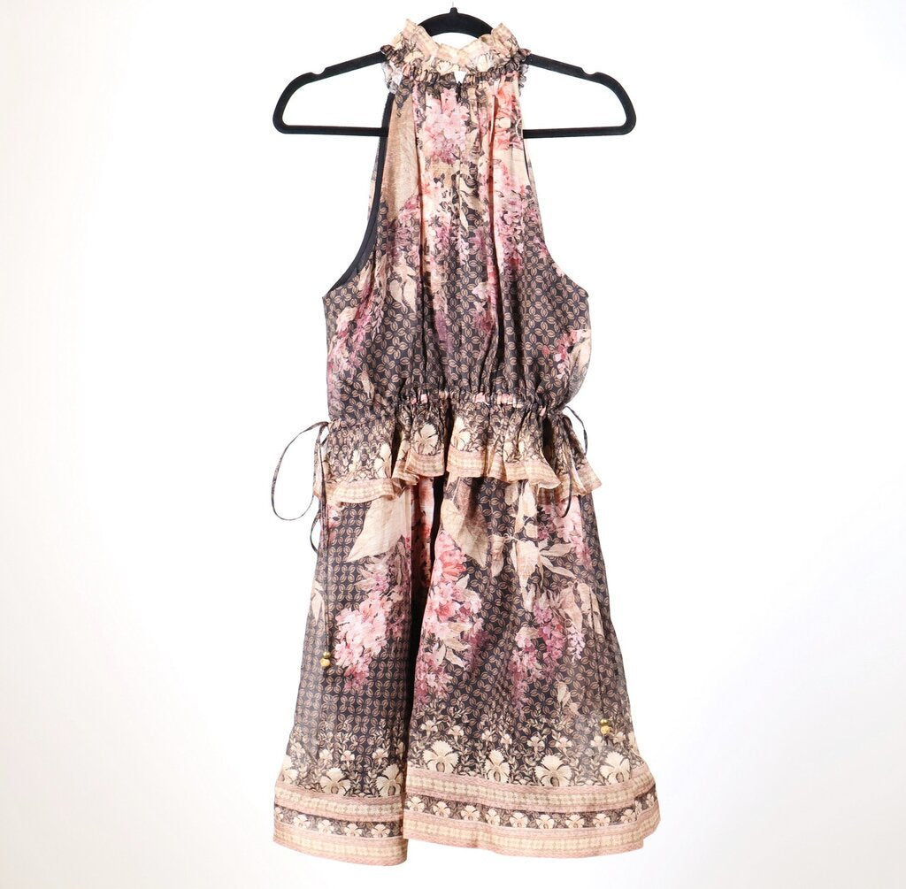 Silk/Linen Floral Halter Dress (3/L)