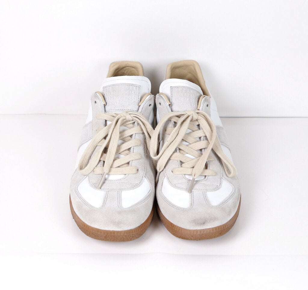 Men's White with Suede Sneakers (M 43/10)