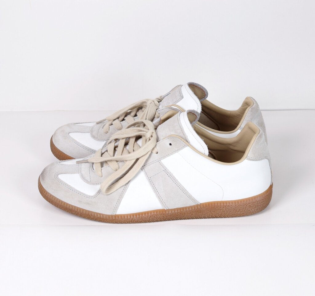Men's White with Suede Sneakers (M 43/10)