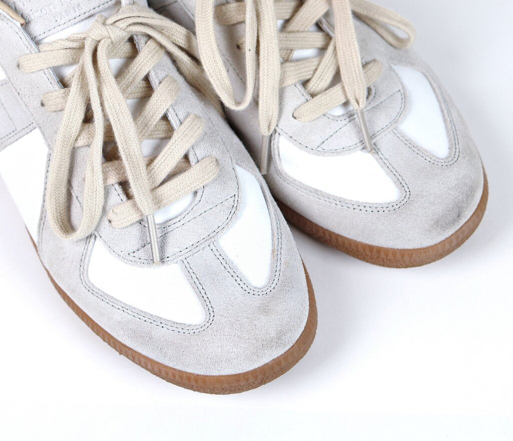 Men's White with Suede Sneakers (M 43/10)