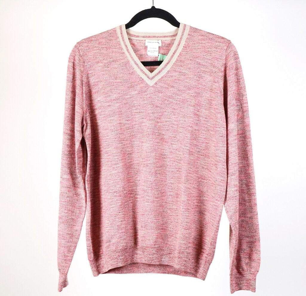 Pink Space-Dye V-Neck Sweater (XL)