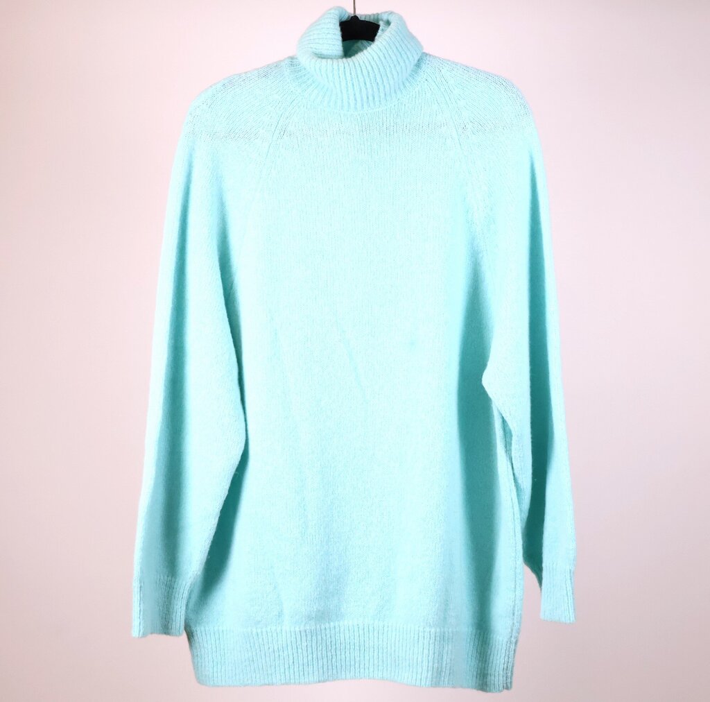 Men's Pale Teal Oversized Turtleneck Sweater (M M)