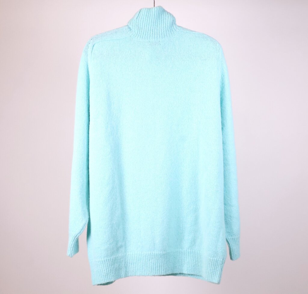 Men's Pale Teal Oversized Turtleneck Sweater (M M)